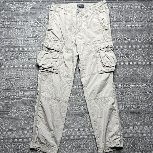 VTG Y2K Polo Jeans Co Ralph Lauren Cargo Pants 31x32 Khaki Gorpcore Military - Picture 1 of 12